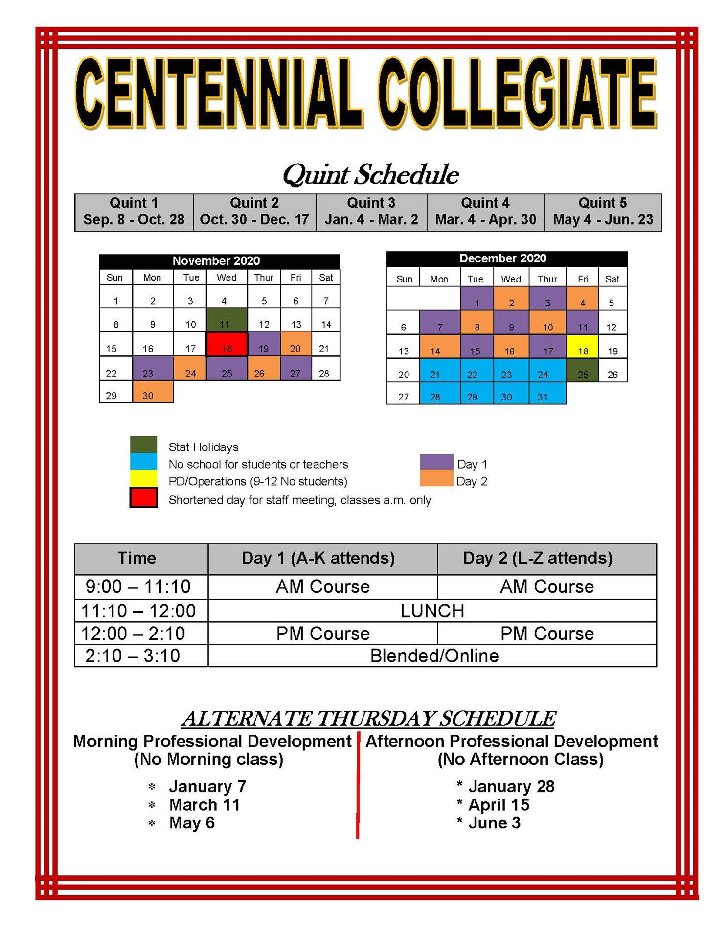 Centennial College Winter 2025 Schedule Release Date - Sayre Courtnay